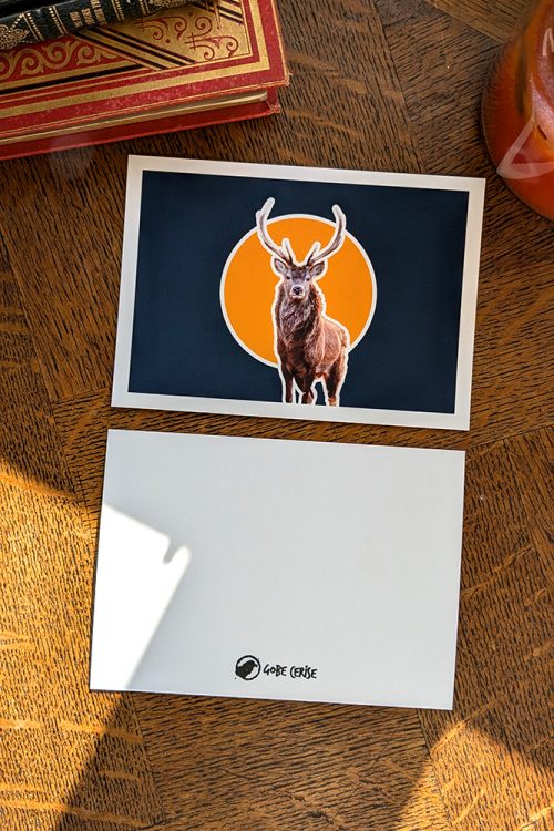 Carte A6 Cerf Jaune & Bleu