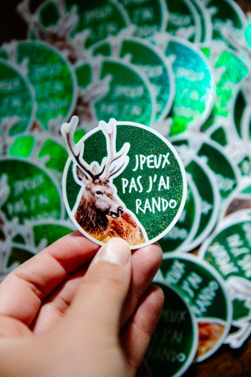 Sticker Cerf "Jpeux pas j'ai rando"