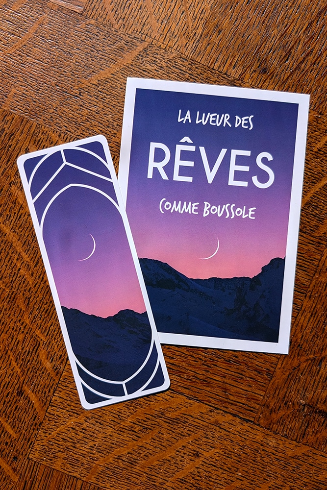 carte postale pyrenees nuit lune montagne